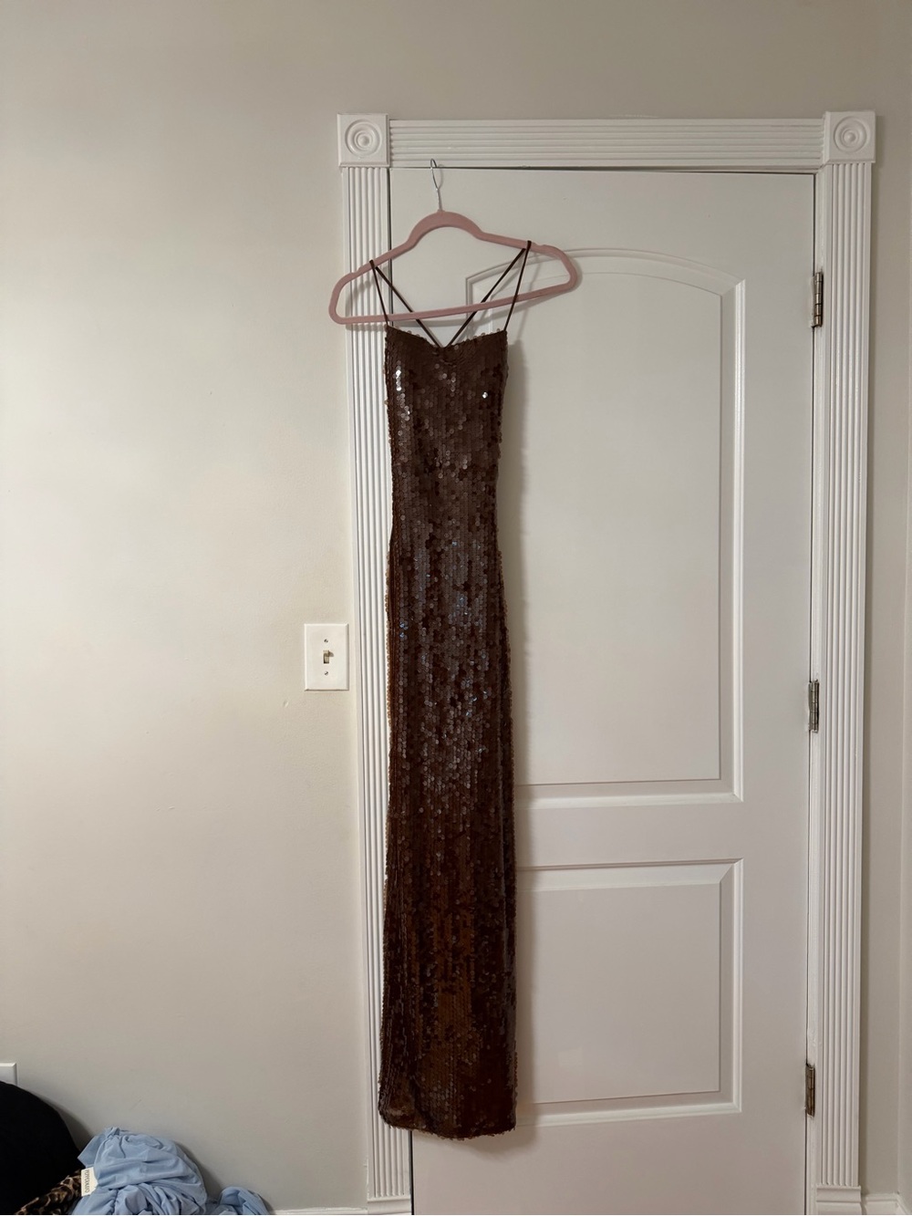 Windsor Brown Sequin Strappy Maxi Dress
